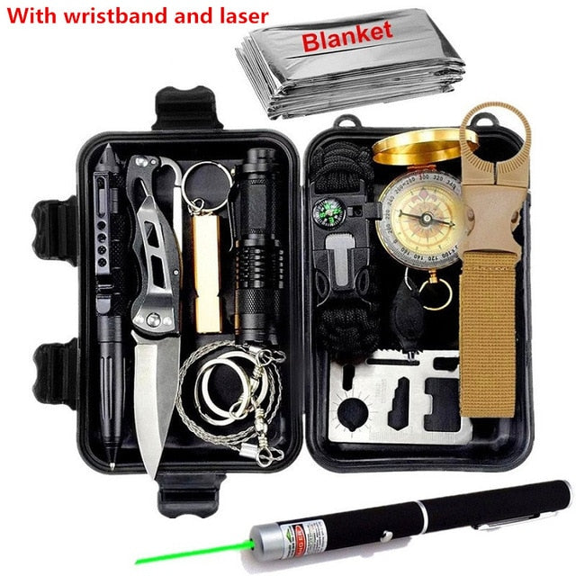 Survival kit set military outdoor travel mini camping tools aid kit em –  LegalizeFreedom